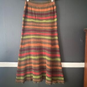 VTG 90s LUCCA Brown Multicolor Knit Maxi Tube Skirt Sz Medium